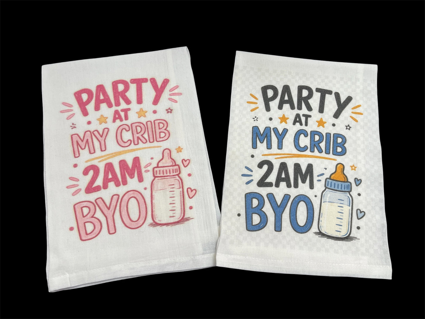 Custom Made Party At My Crib Burp Cloths