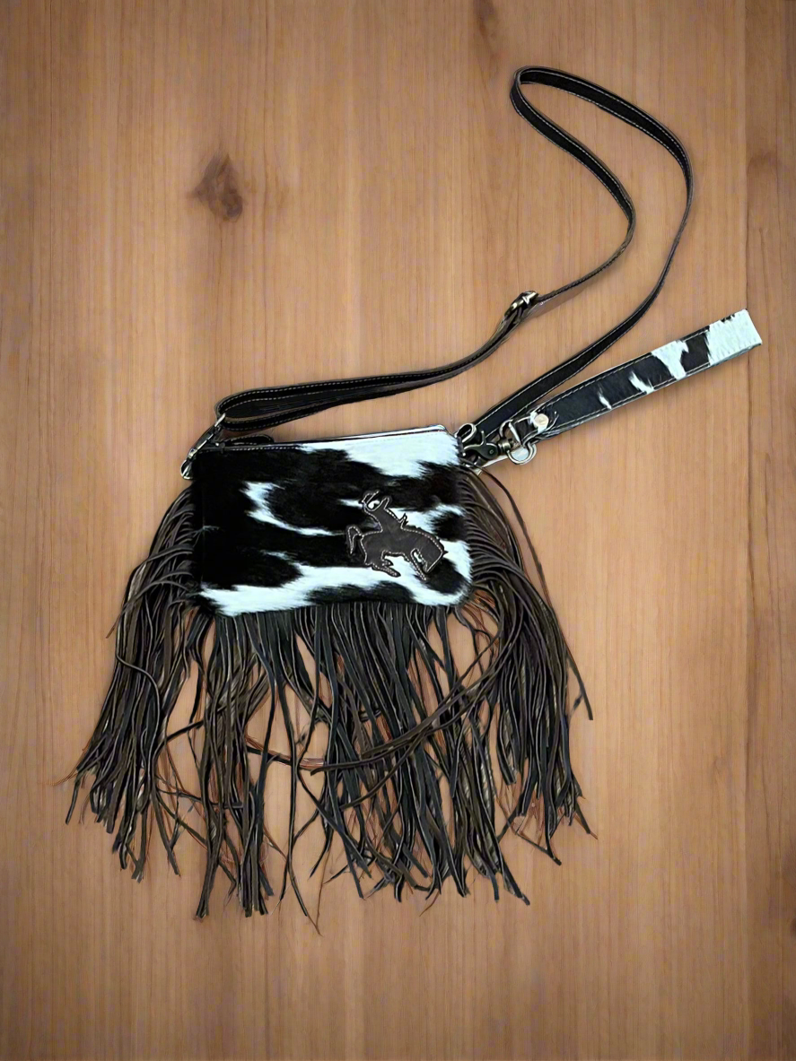 Rodeo Rider Cowhide Crossbody & Wristlet