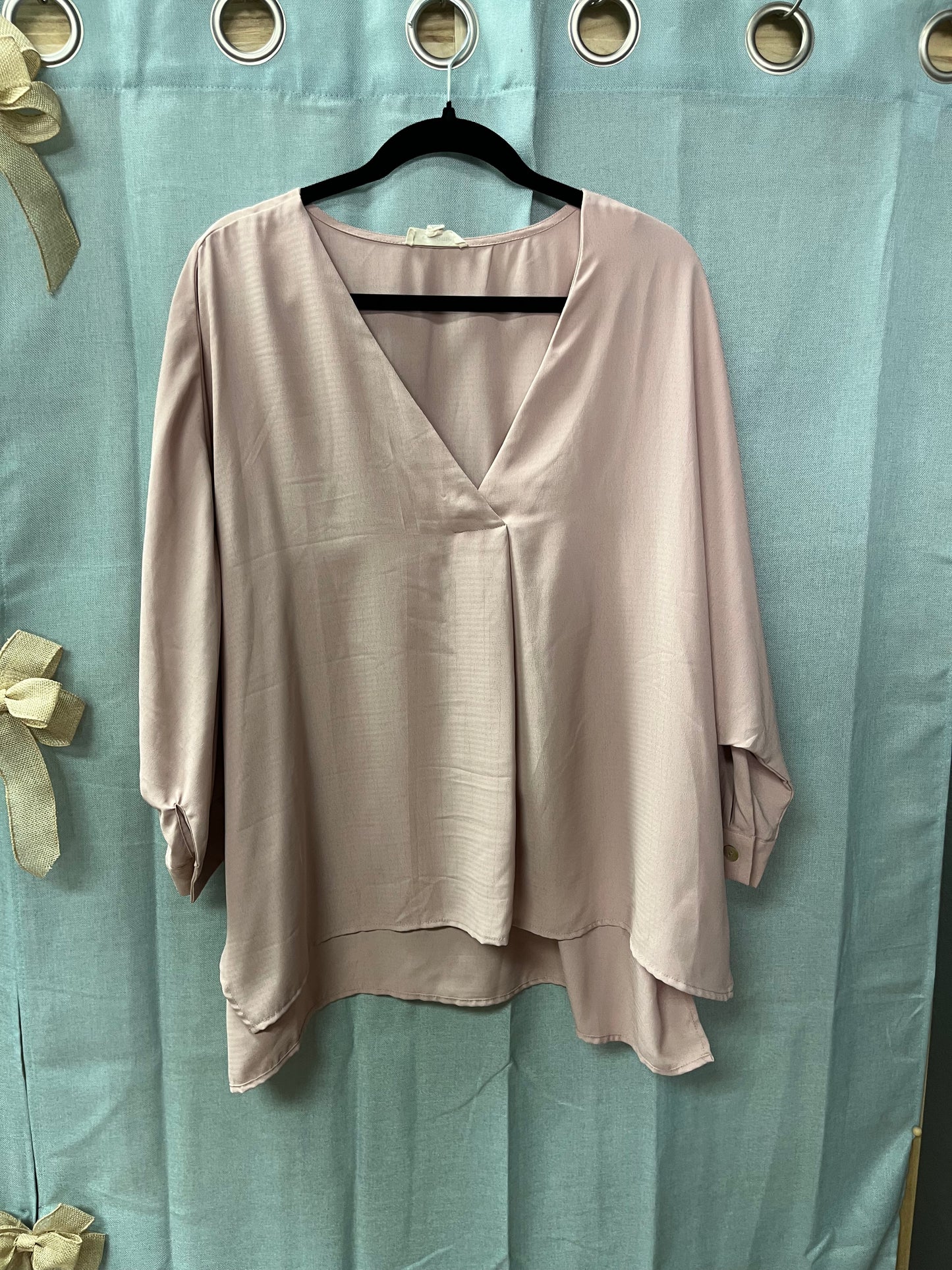 Mauve 3/4 Length Sleeved Blouse-Size L