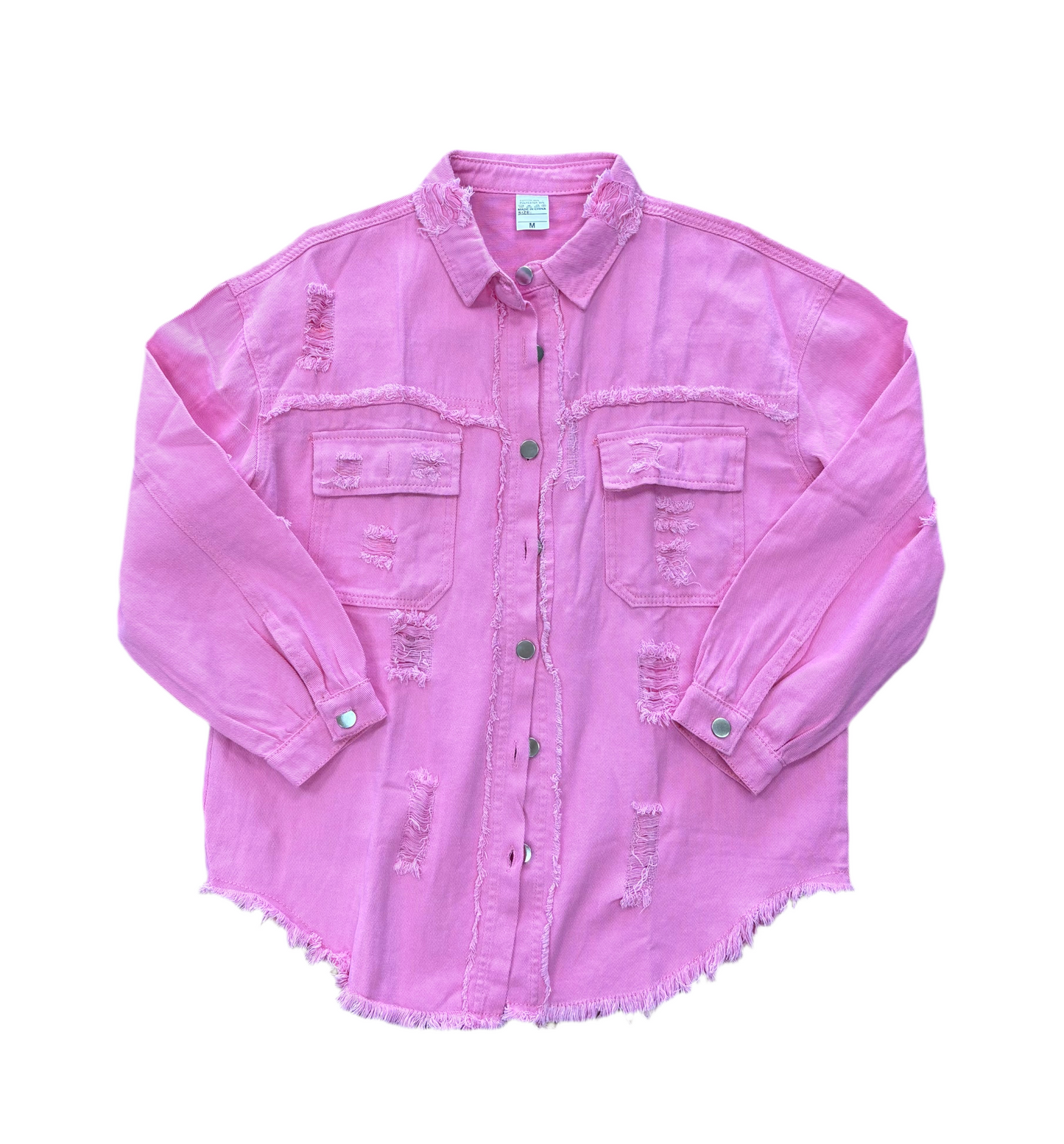 Raw Trim Button Up Denim Shirt / Jacket