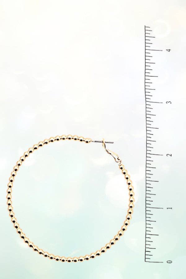 BALL BEAD HOOP EARRING