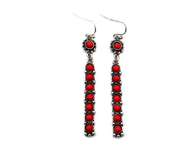 Western Turquoise Bar Dangle Earrings