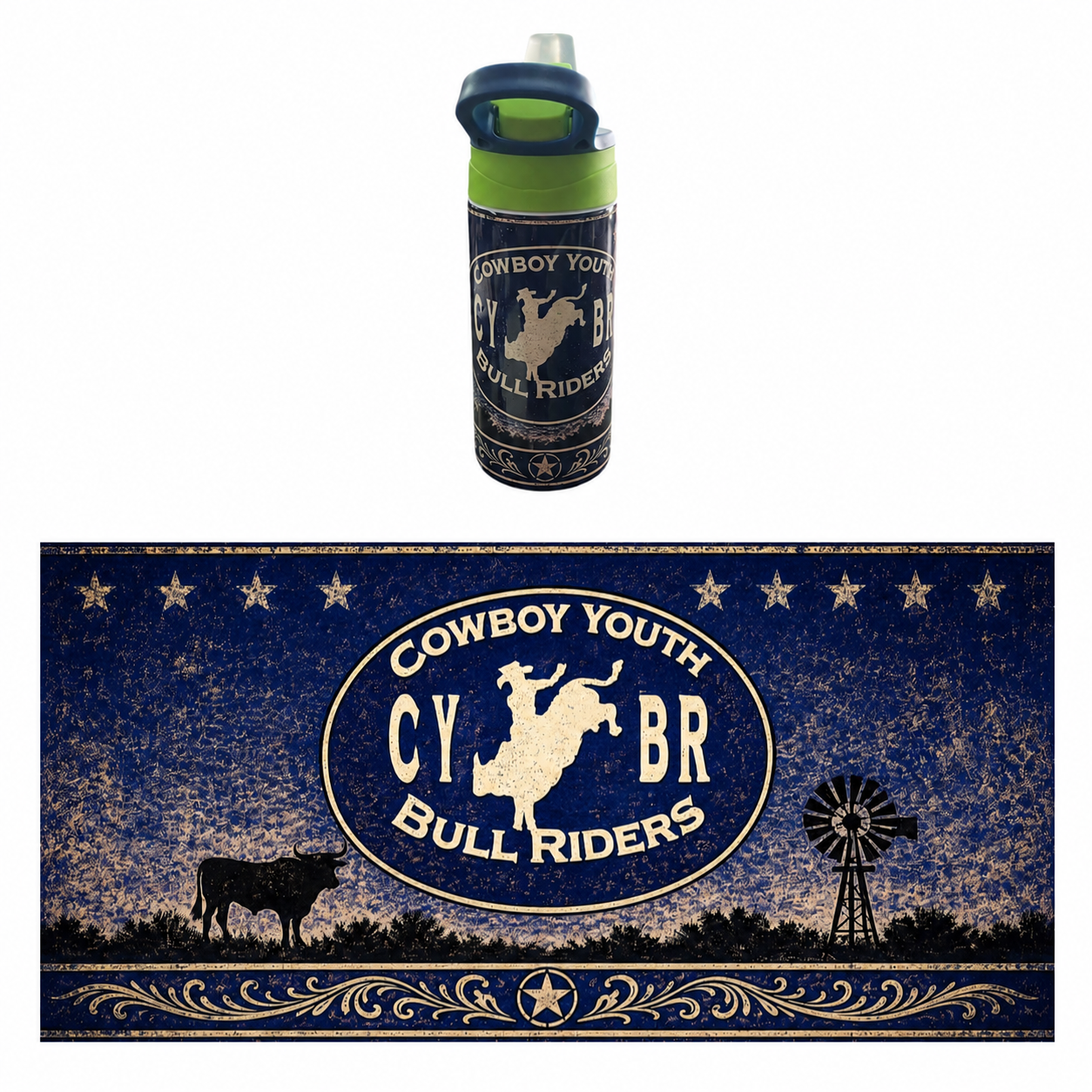CYBR Custom Toddler Water Bottle (includes a straw)