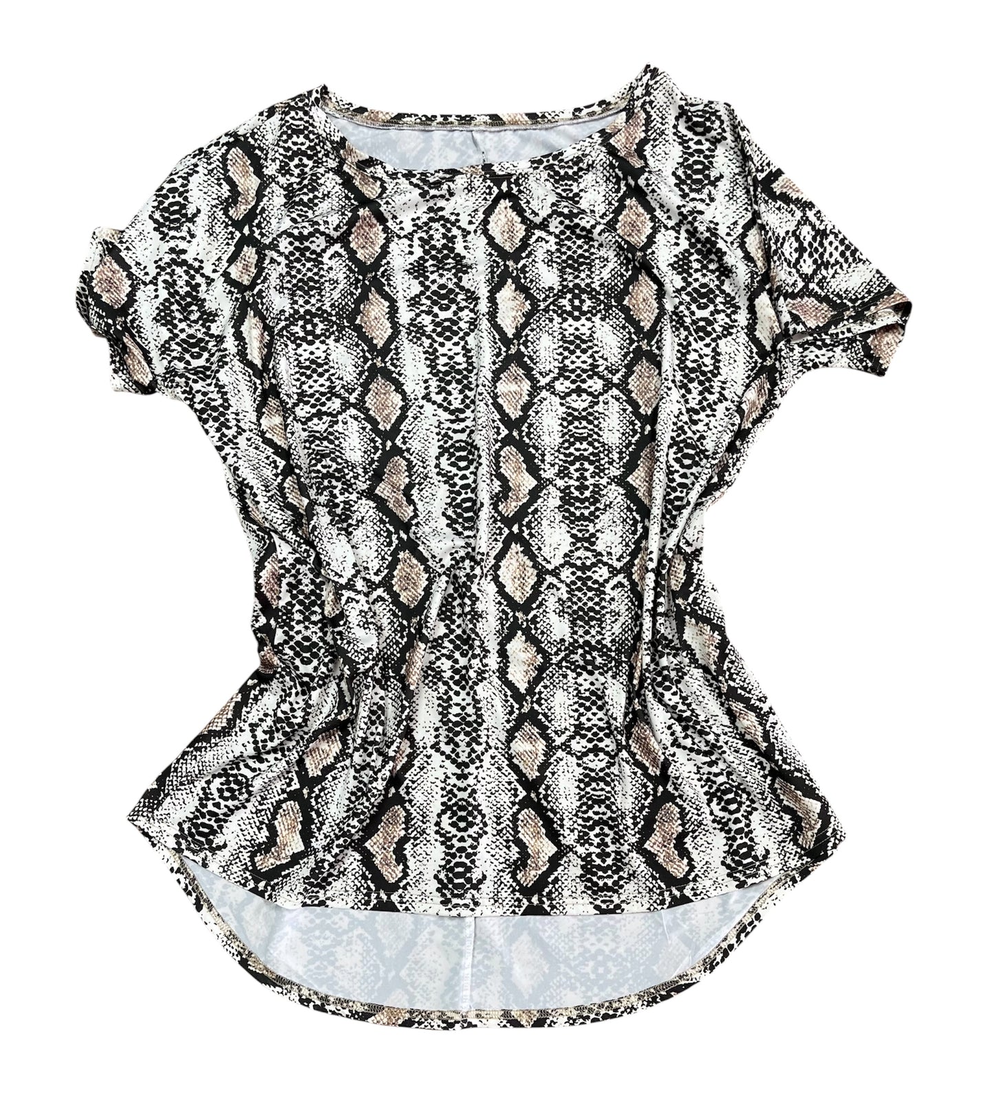 Brown Snake Print Long Top or Mini Dress-Size L