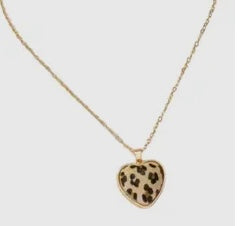 Gold Leopard Heart Necklace