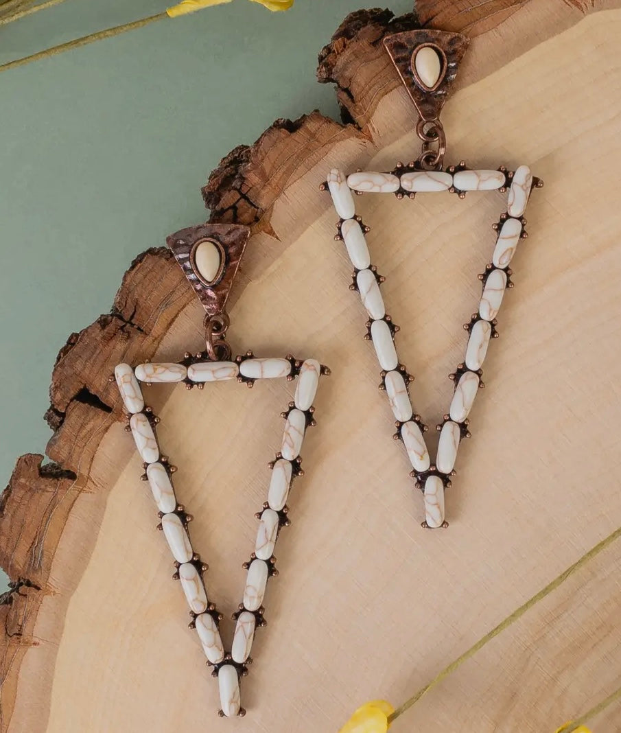 Western Earrings-Ivory and Copper