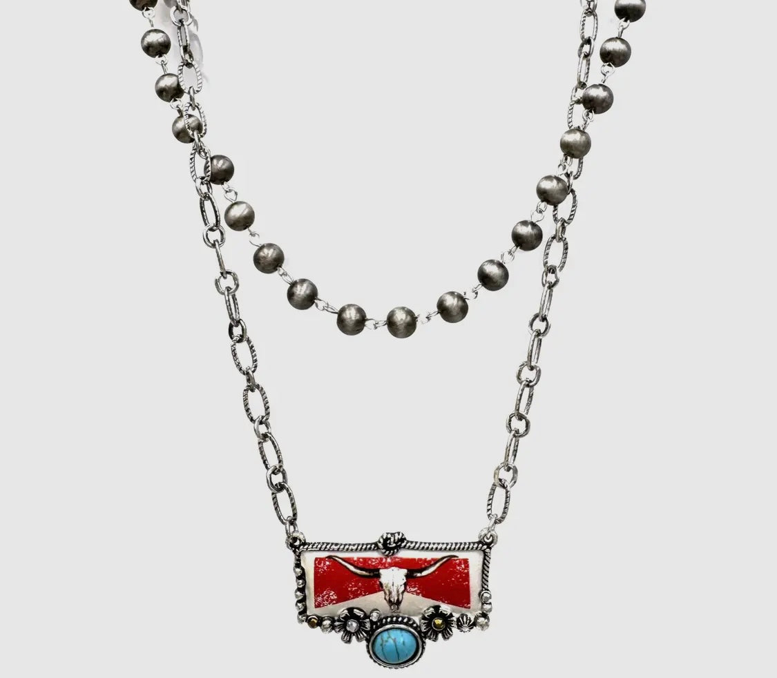 Longhorn Western Necklace