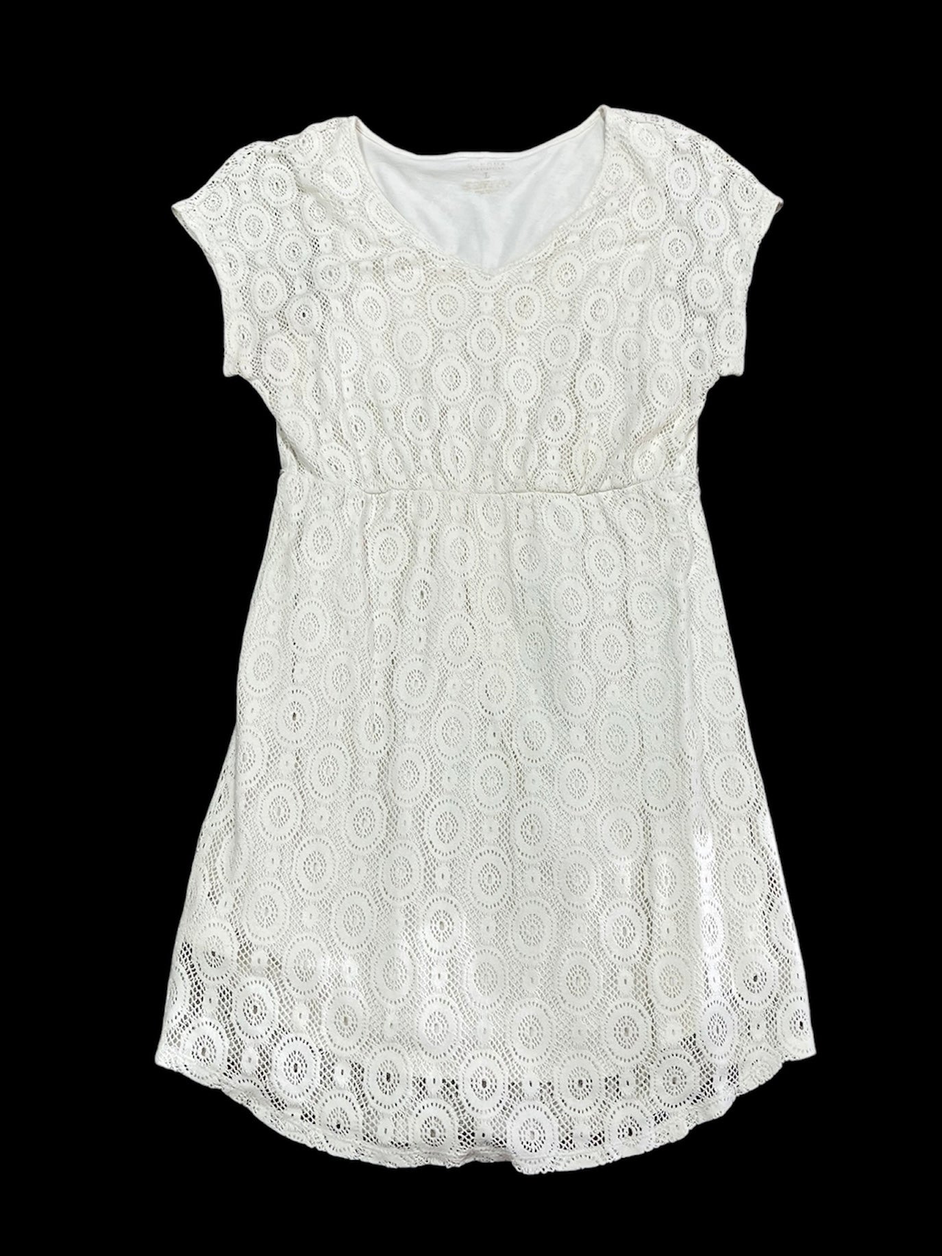 Cream Lace Dress-Size L