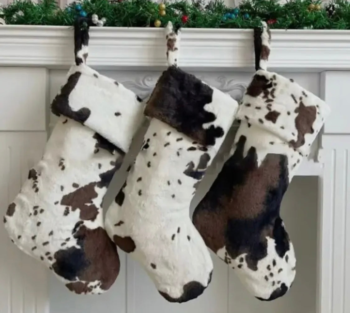 Cow Print Christmas Stocking