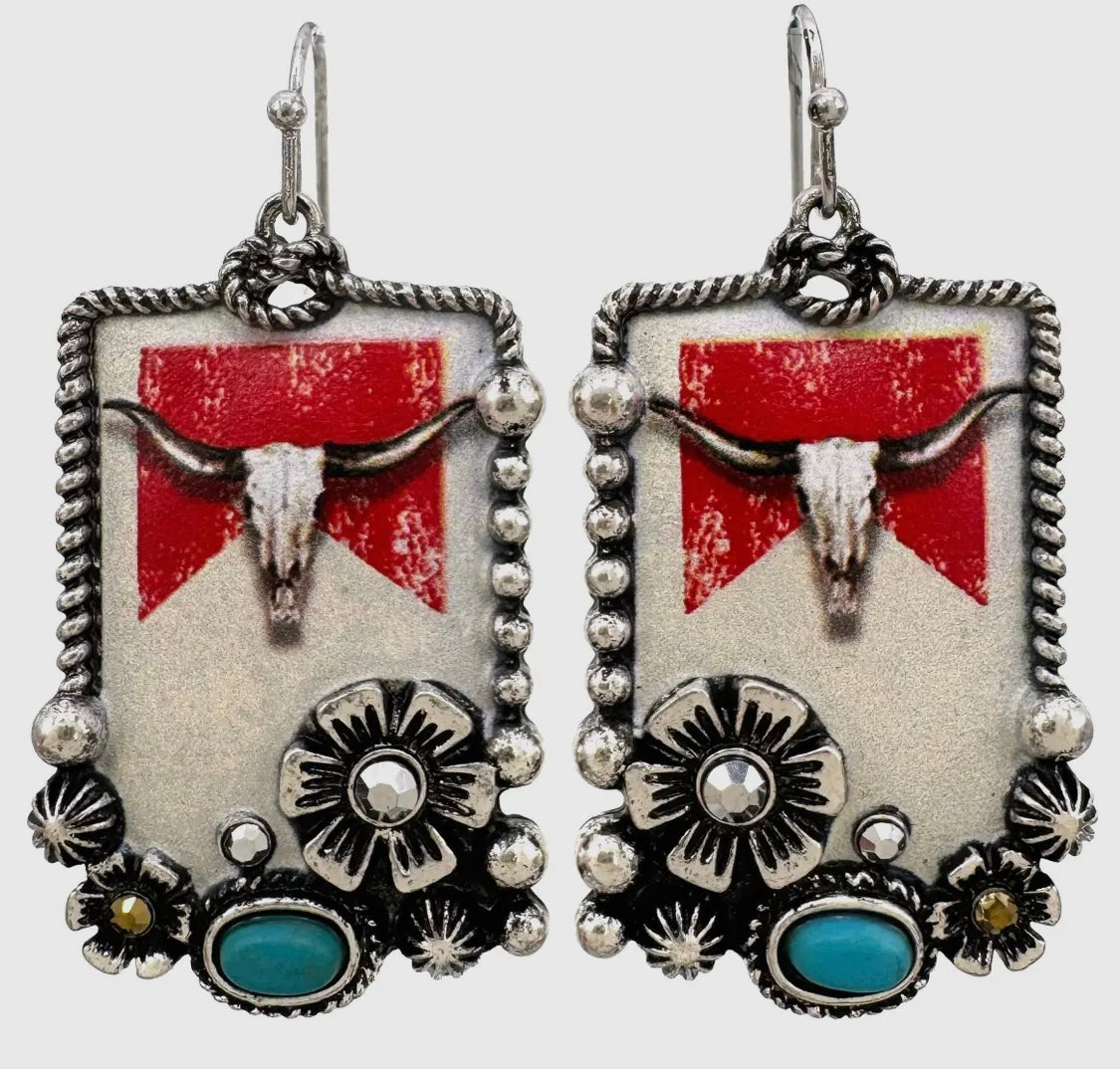 Longhorn Western Earrings