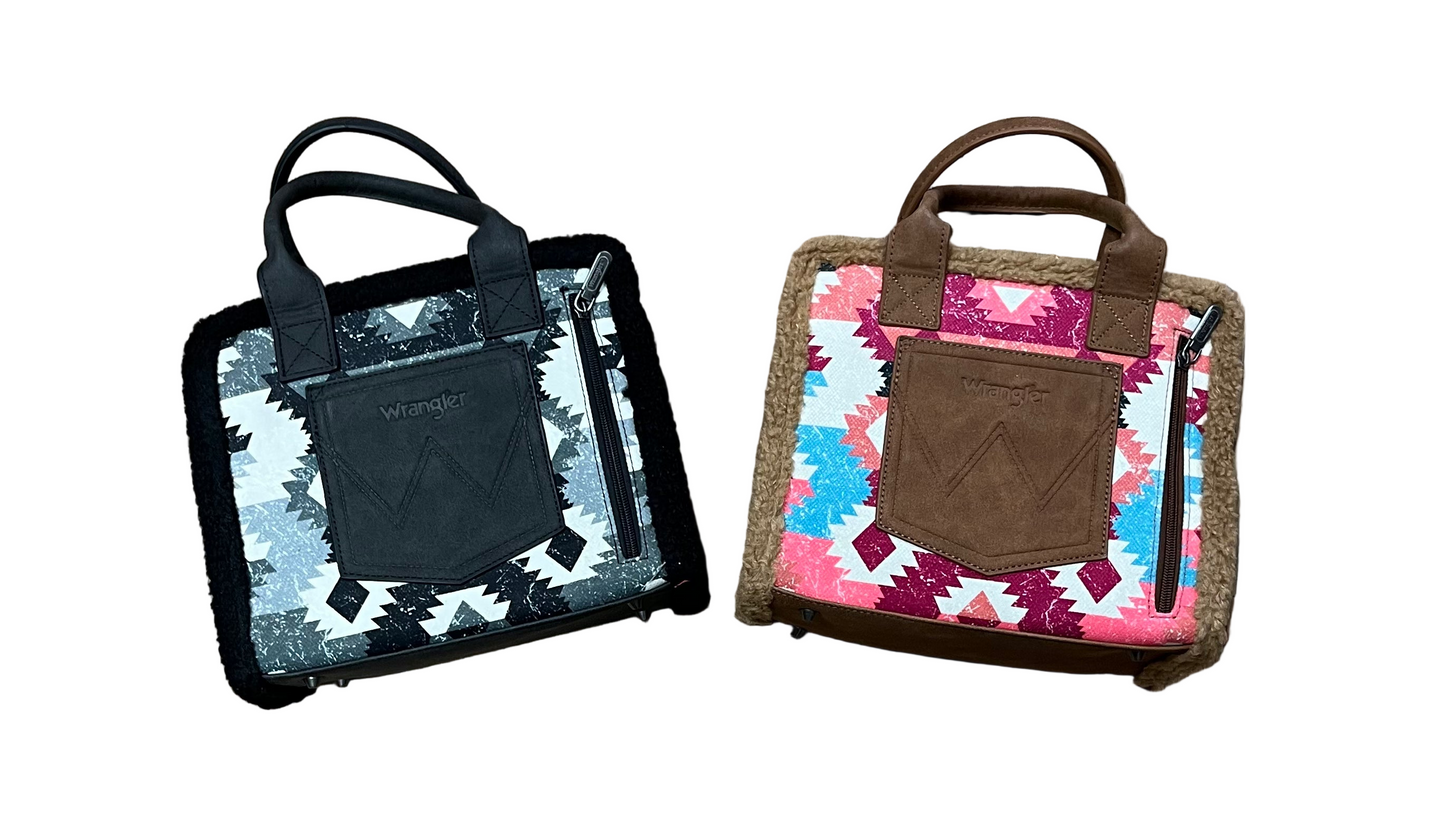 Wrangler Sherpa Southwestern Print Small Tote/Crossbody