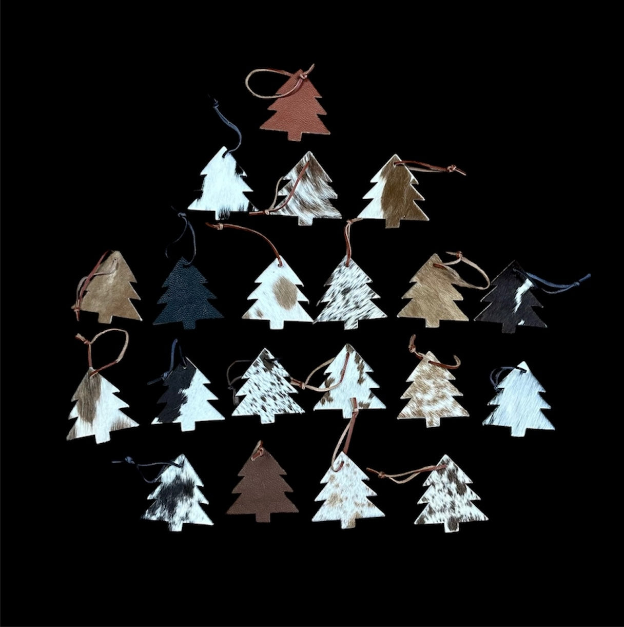 Cowhide Christmas Tree Ornament