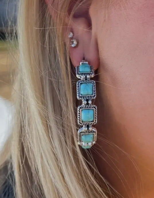 Turquoise Hoop Earrings