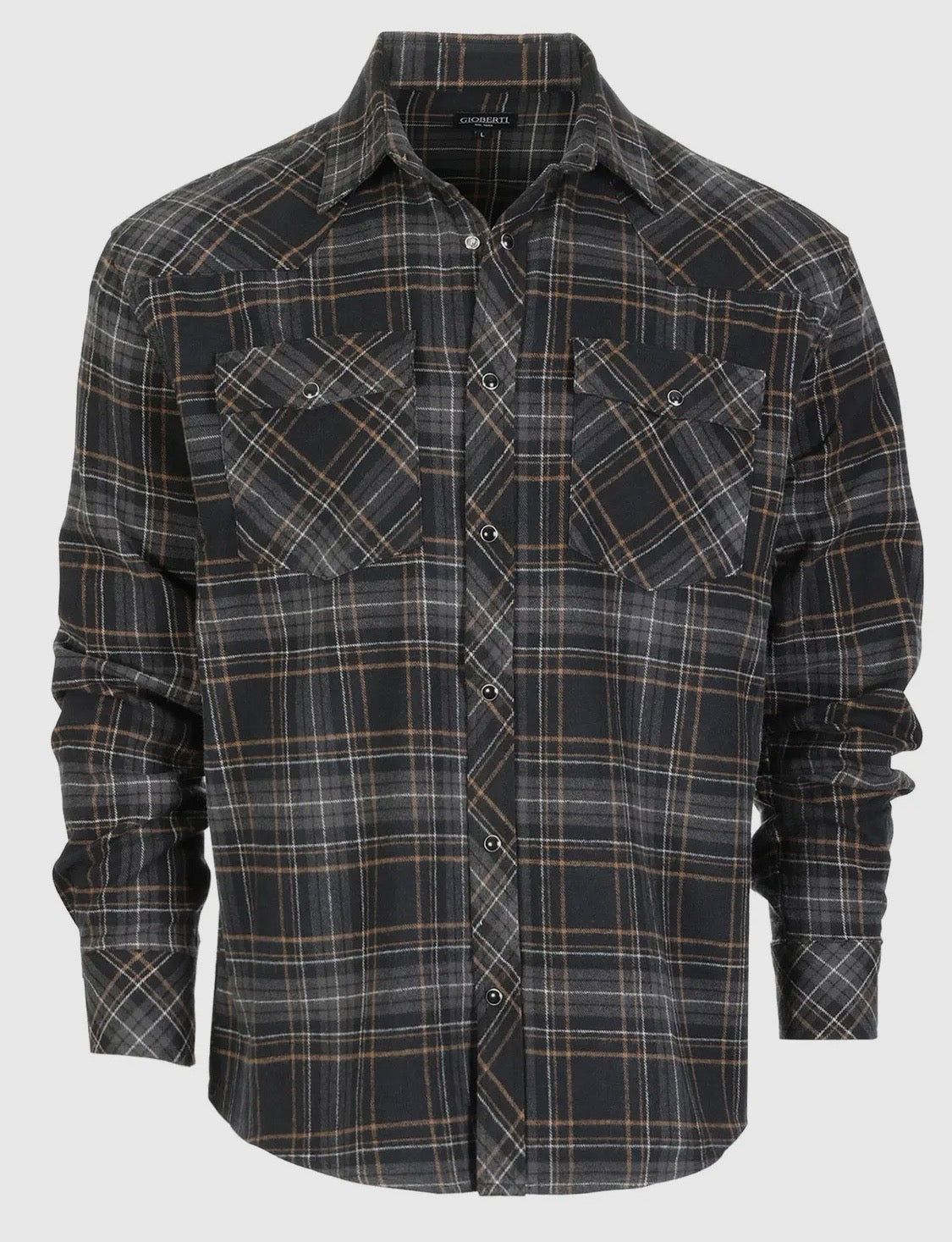 Men’s Flannel Plaid Snap Button Western Shirt