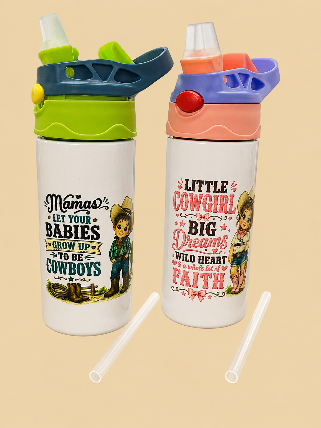 Custom Toddler Water Bottle (includes water bottle, lid, and a straw)