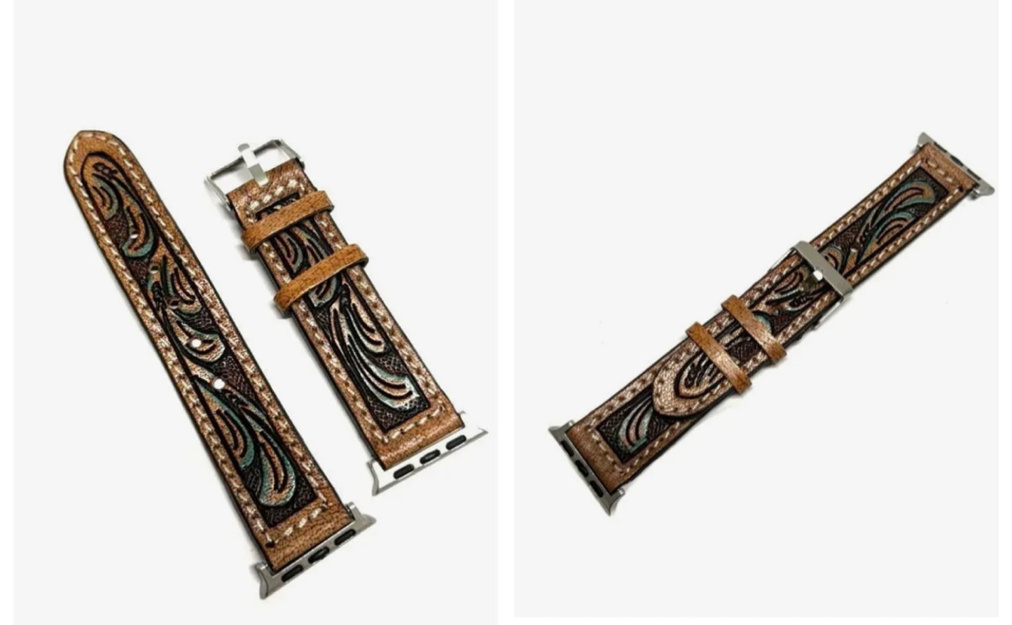 Western Hand Tooled Apple Watchband