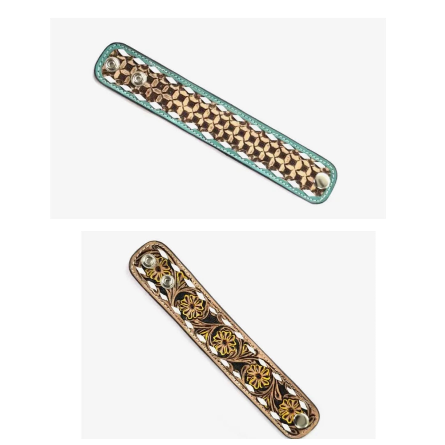 Western Tooled Leather Bracelets