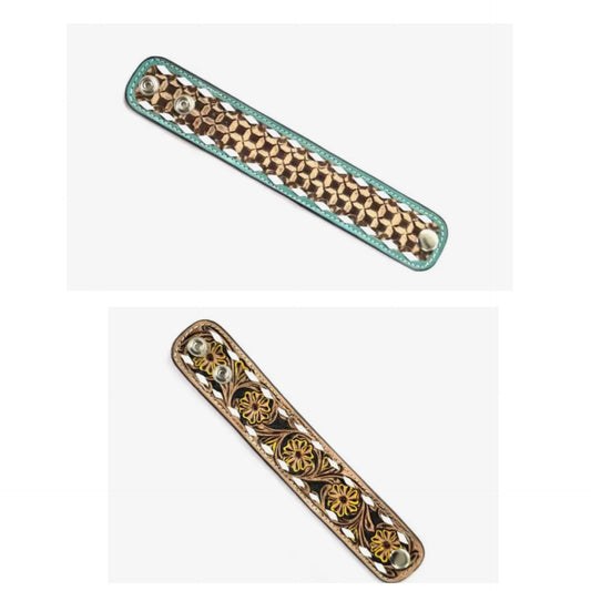 Western Tooled Leather Bracelets
