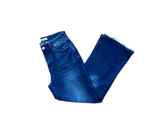 Raw Hem High Waist Flared Jeans