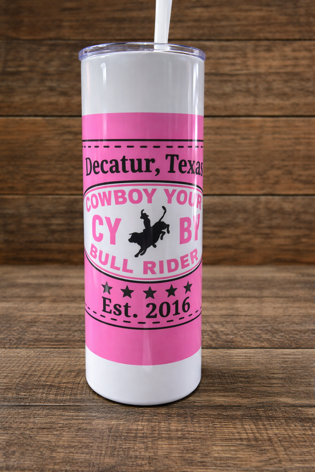 Custom Tumblers Skinny 20 oz. (includes tumbler, lid, a metal straw, and a cleaning brush)