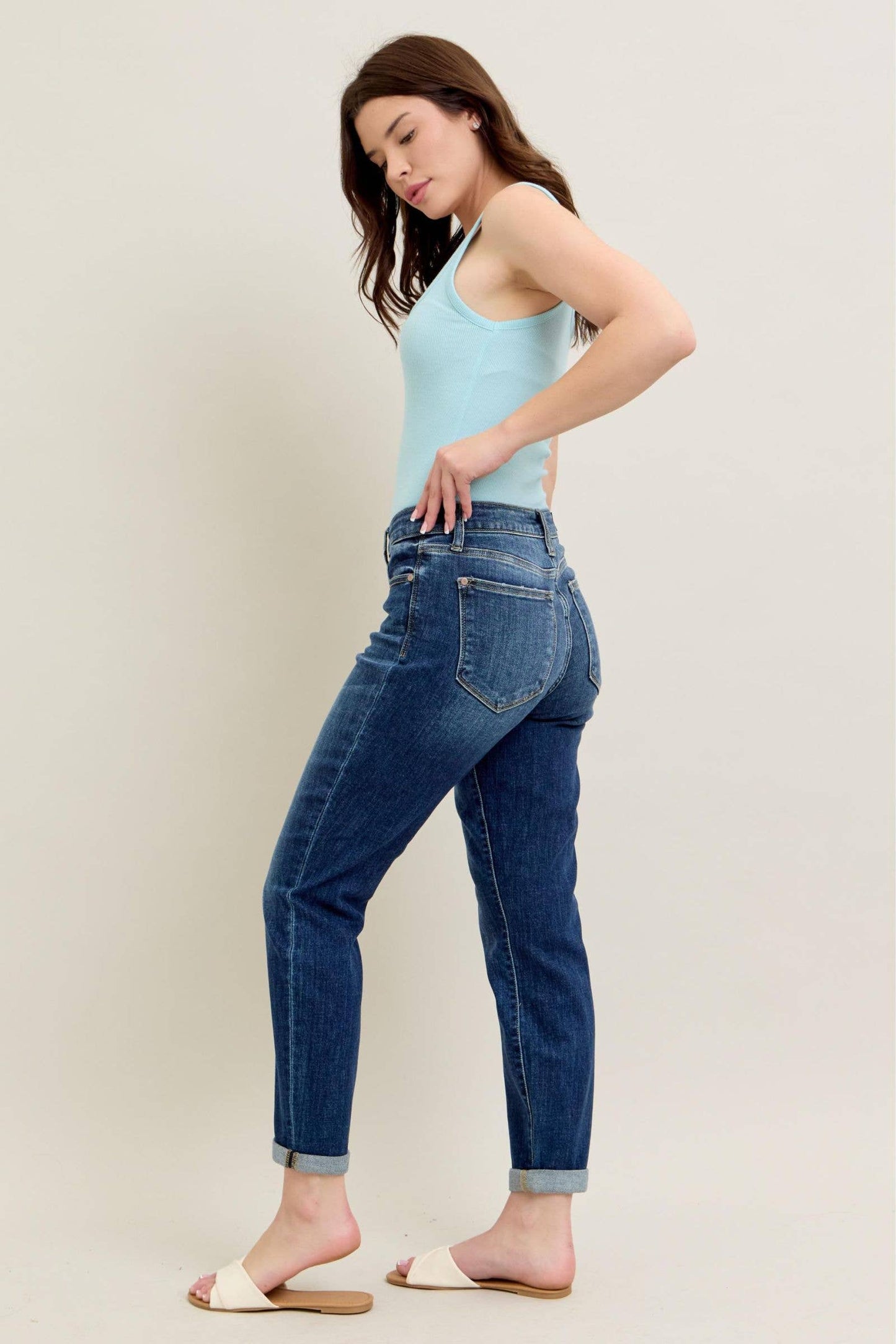 Judy Blue Classic Mid Rise Cuffed Boyfriend