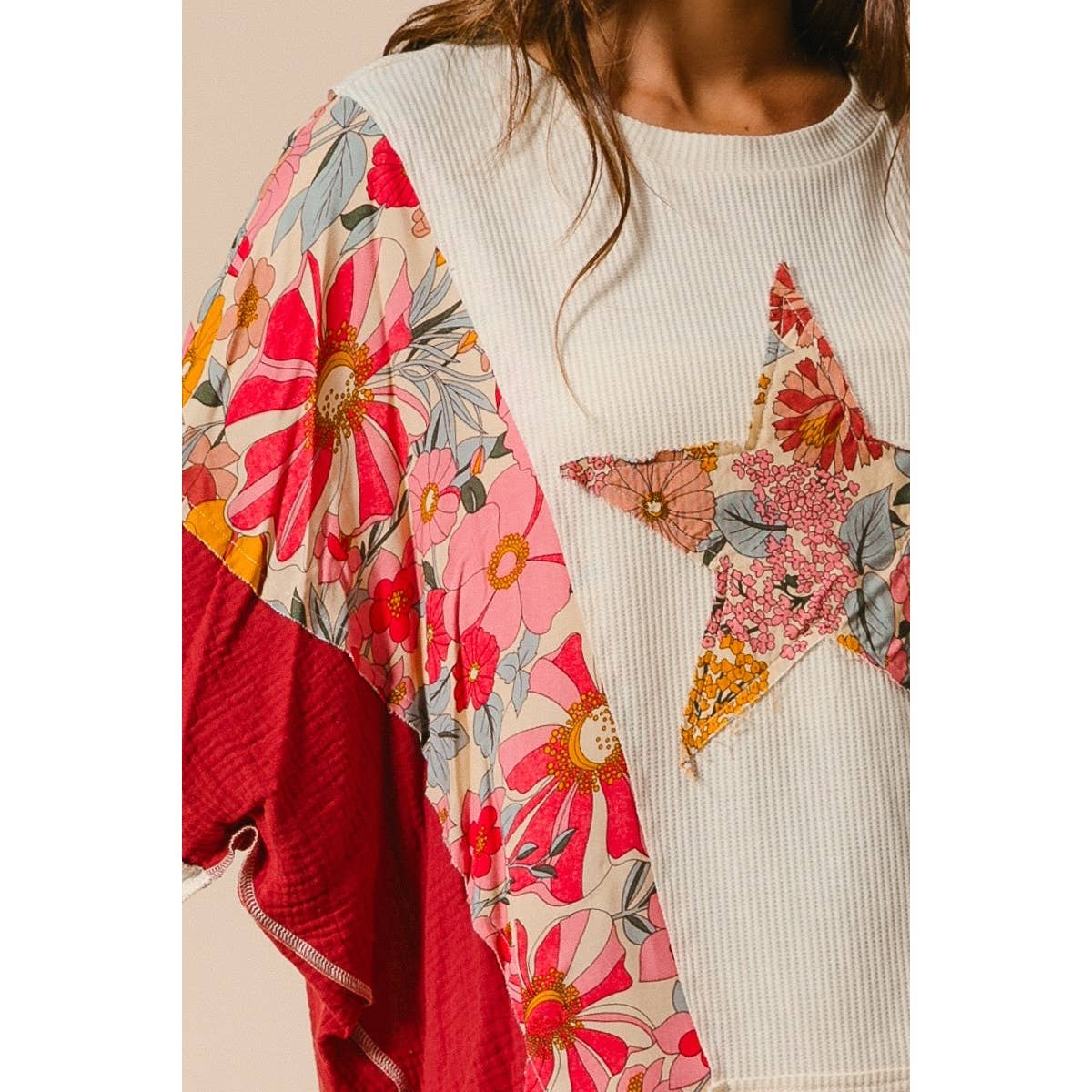KNIT AND PRINT MIXED AND MATCH TOP