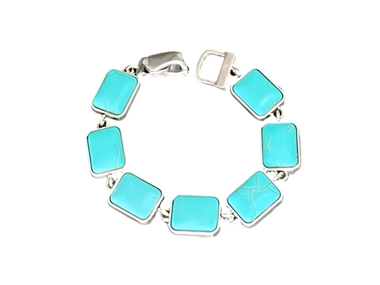 Western Turquoise Rectangle Magnetic Bracelet
