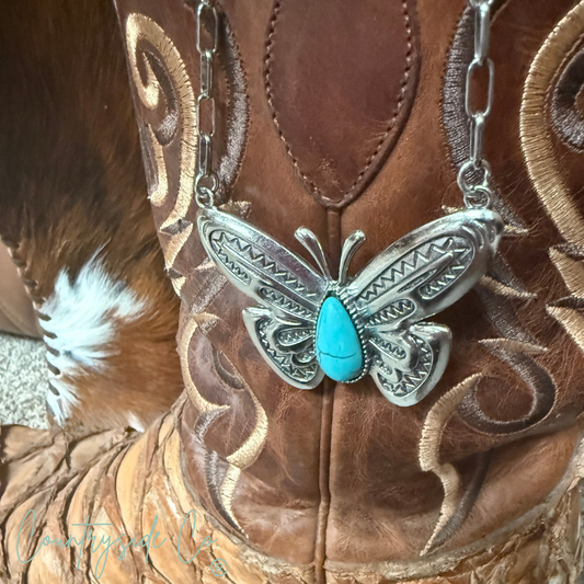 Butterfly with Turquoise Necklace