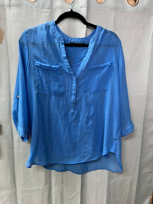 Blue Sheer Blouse with matching Cami-Size L