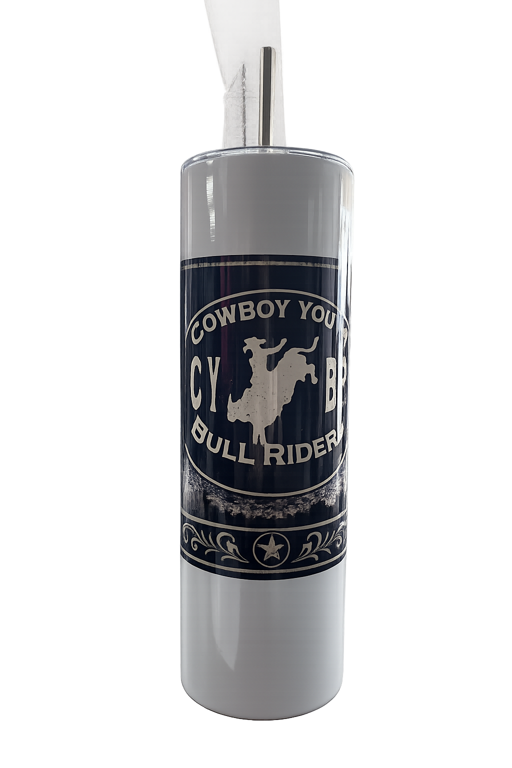 Custom Tumblers Skinny 20 oz. (includes tumbler, lid, a metal straw, and a cleaning brush)