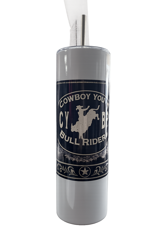 Custom Tumblers Skinny 20 oz. (includes tumbler, lid, a metal straw, and a cleaning brush)