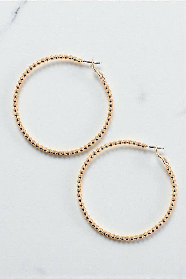 BALL BEAD HOOP EARRING