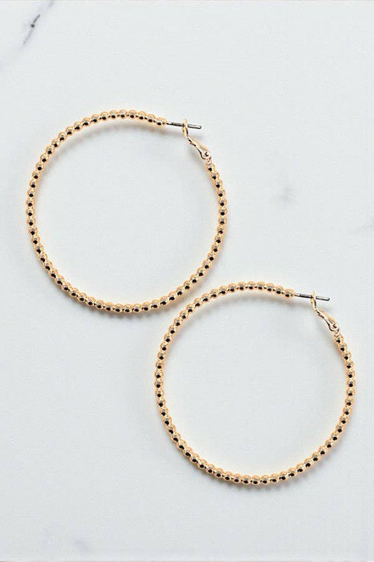 BALL BEAD HOOP EARRING