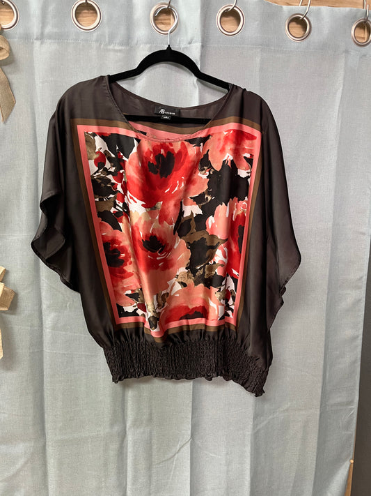 Floral Print Blouse-Size L