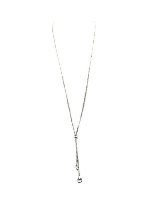 Western Snaffle Bit Bolo Necklace (Alloy Silver)