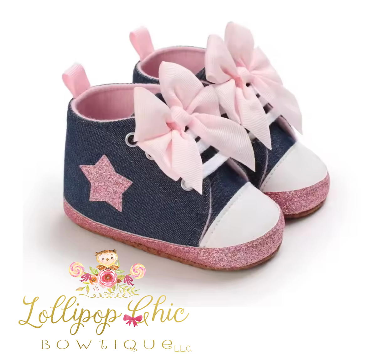 Baby Girl Bow Sneakers First Walker Crib Shoes