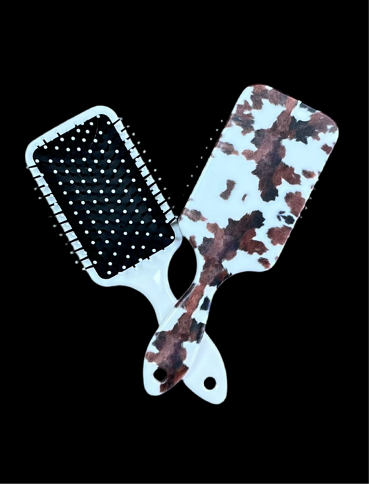 Cow Print Hair Brush