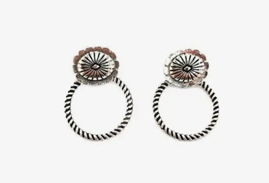 Western Concho Post Earrings