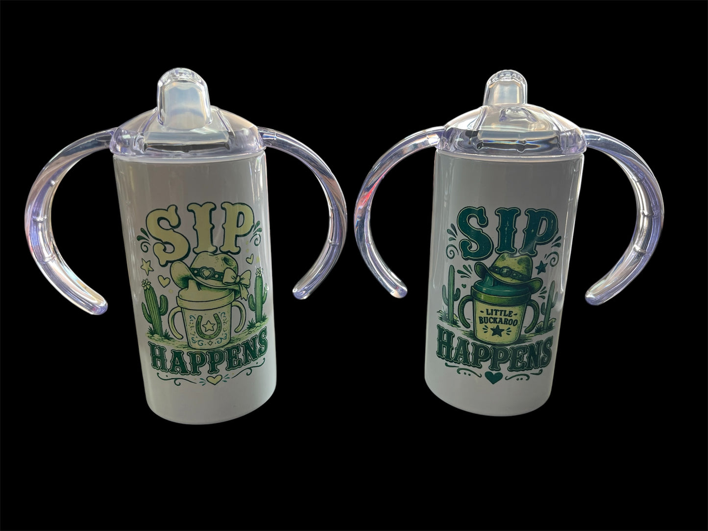 Custom Toddler Sippy Cups (includes cup, sippy lid with handles, tumbler lid, and a straw)