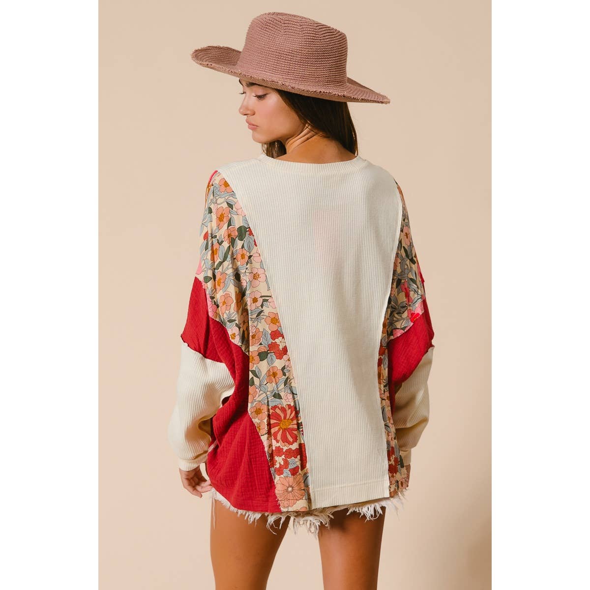 KNIT AND PRINT MIXED AND MATCH TOP