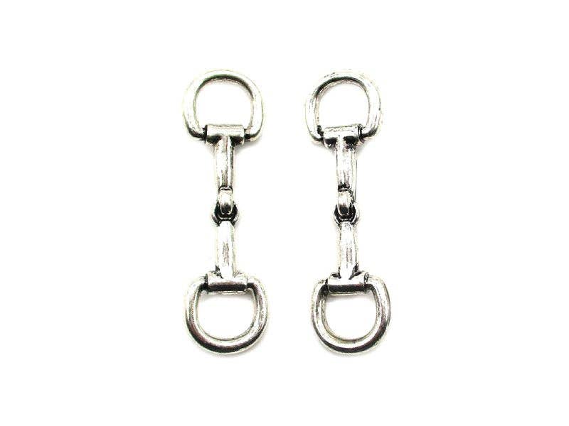 Western Snaffle Bit Dangle Earring Silver