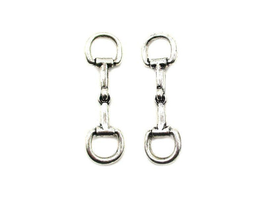 Western Snaffle Bit Dangle Earring Silver