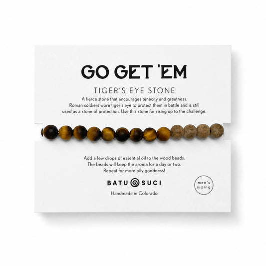 Go Get 'Em Diffuser Bracelet  |  Men's Tigers Eye Bracelet