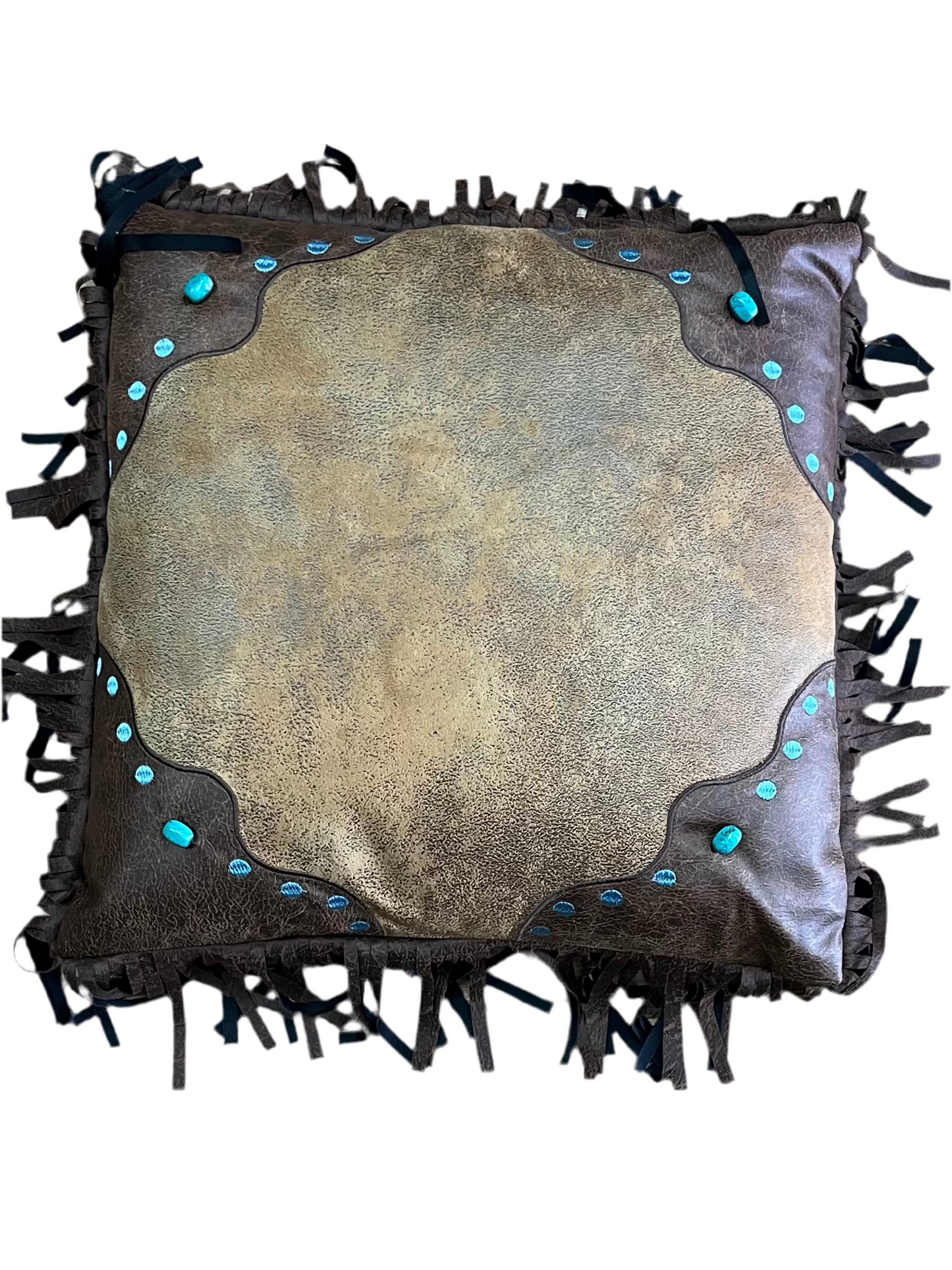 Western Turquoise Bead Pillow