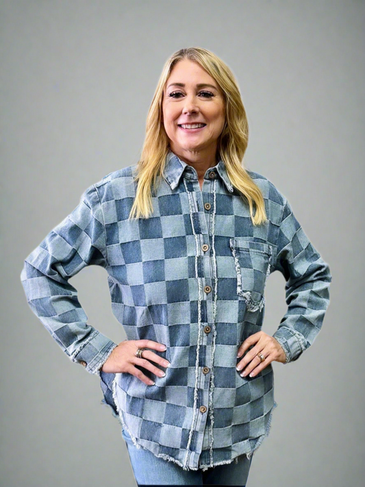 Checker Denim Shirt