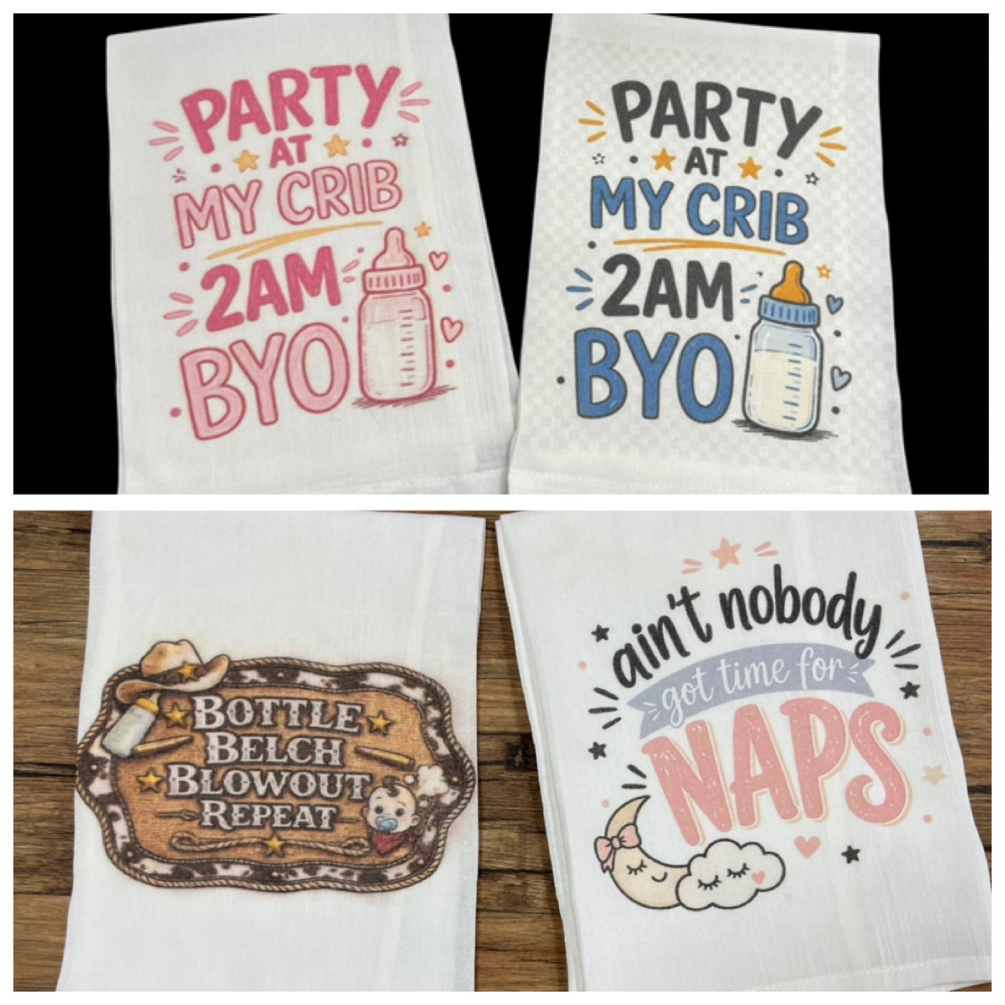 Custom Made Burp Cloths