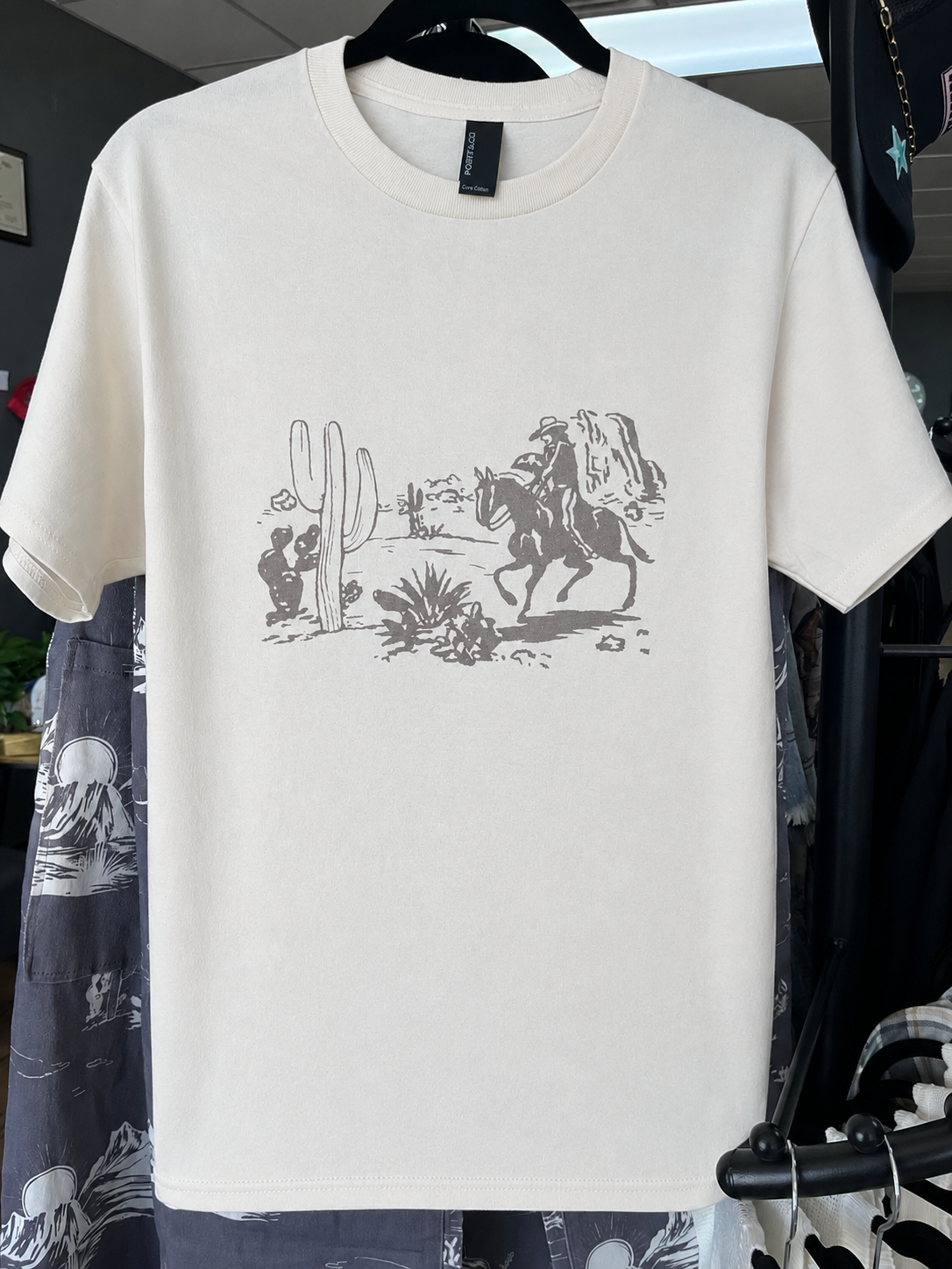 Western Horse and Cactus Vintage Custom T-Shirt