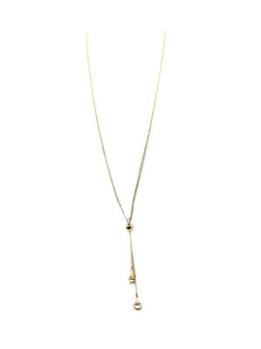 Western Snaffle Bit Bolo Necklace (Alloy Gold)