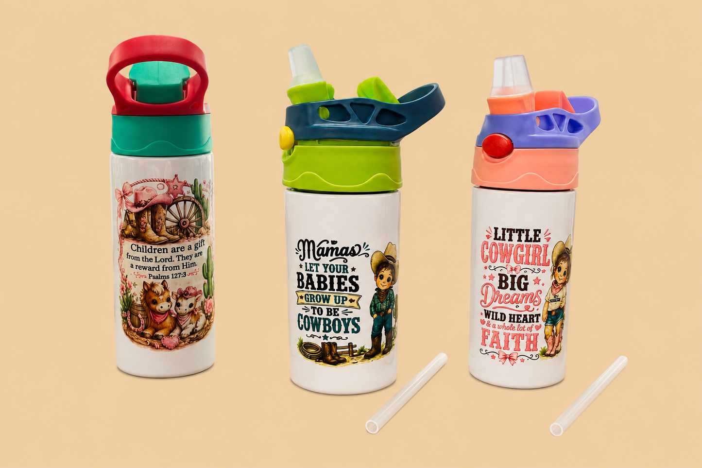Custom Toddler Water Bottle (includes water bottle, lid, and a straw)