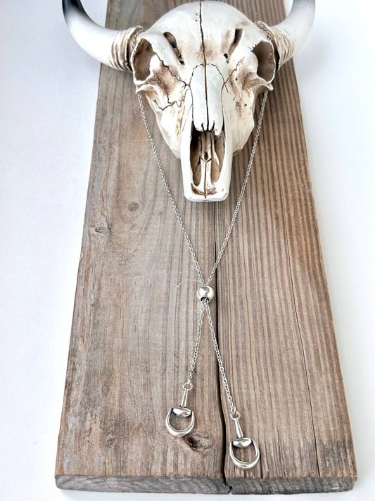 Western Horse Bit Bolo Pendant Y Chain Long Necklaces